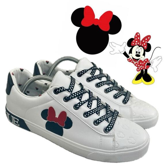 DISNEY MINNIE MOUSE SNEAKER LOW COURT WOMAN ENGRAVED SIZE 11 KAWAII ICONIC - Picture 1 of 15